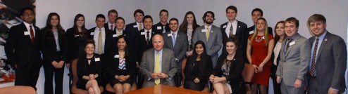 Freshman Class of 2018 with CEO of Investor's Bank, Kevin Cummings