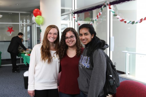 Sophomore Leadership Students (from left to right) Allison Giosa, Danielle Andreani, and Sophia Joseph at the San Gennaro luncheon Photo courtesy of Mike Reuter