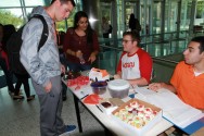 Leadership students Ryan Stetz and Nick Luciano run the AHA Leadership bake sale table to help raise donations and awareness! Photo courtesy of Mike Reuter