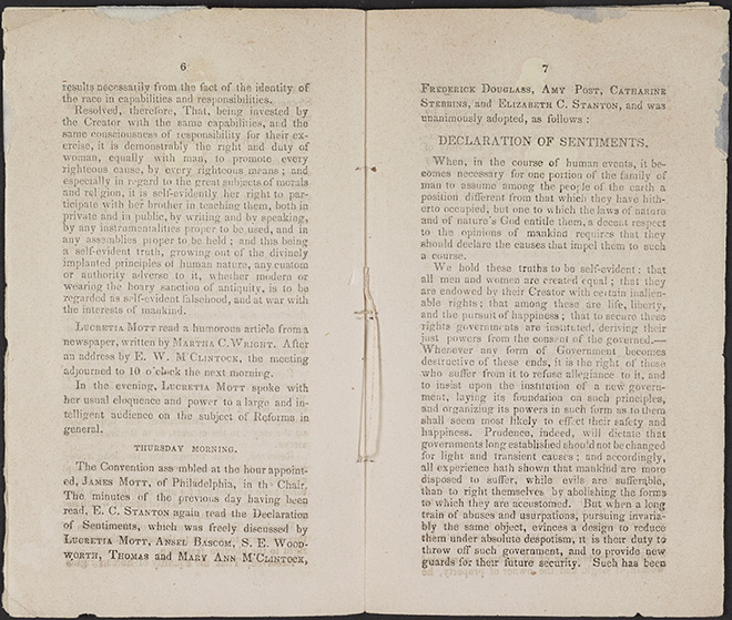 Seneca Falls and the Declaration of Sentiments