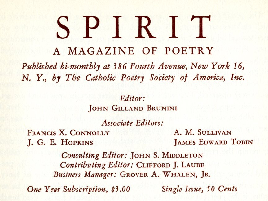 spirit, a magazine of poetry