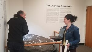 Image of the petroglyph being scanned