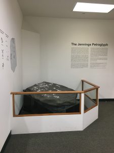 View of the Petroglyph on the 2nd floor of the Walsh Library