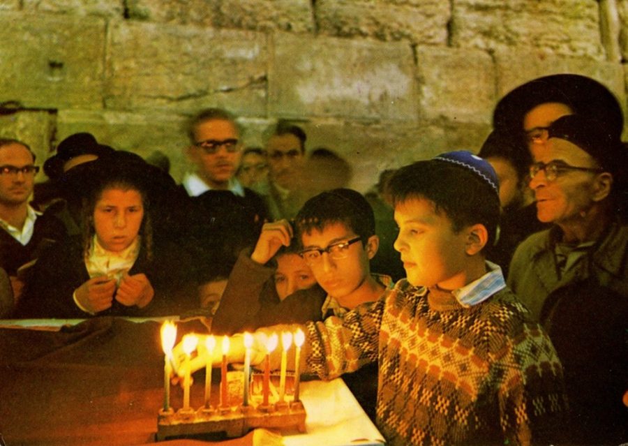 Postcard: Hanukkah observances at Jerusalem’s West Wall MSS0016 – Sister Rose Thering Papers, Courtesy of The Department of Archives and Special Collections