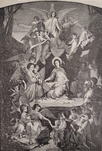 Engraving of angels
