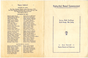 Commencement Program from 1937 which shows Roy Fitzsimmons graduating