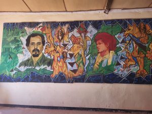 Mural depicting leaders of the Sahrawi struggle. 