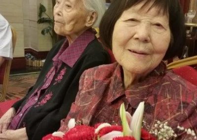 Sitting next to my mother-in-law is her sister who just celebrated her 100th birthday