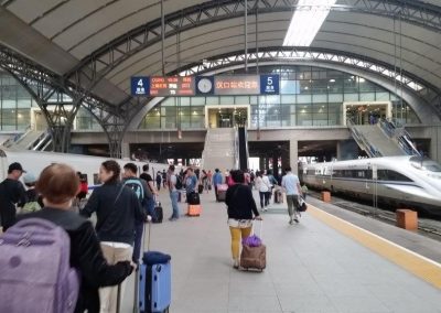 The platform of Wuhan railway station