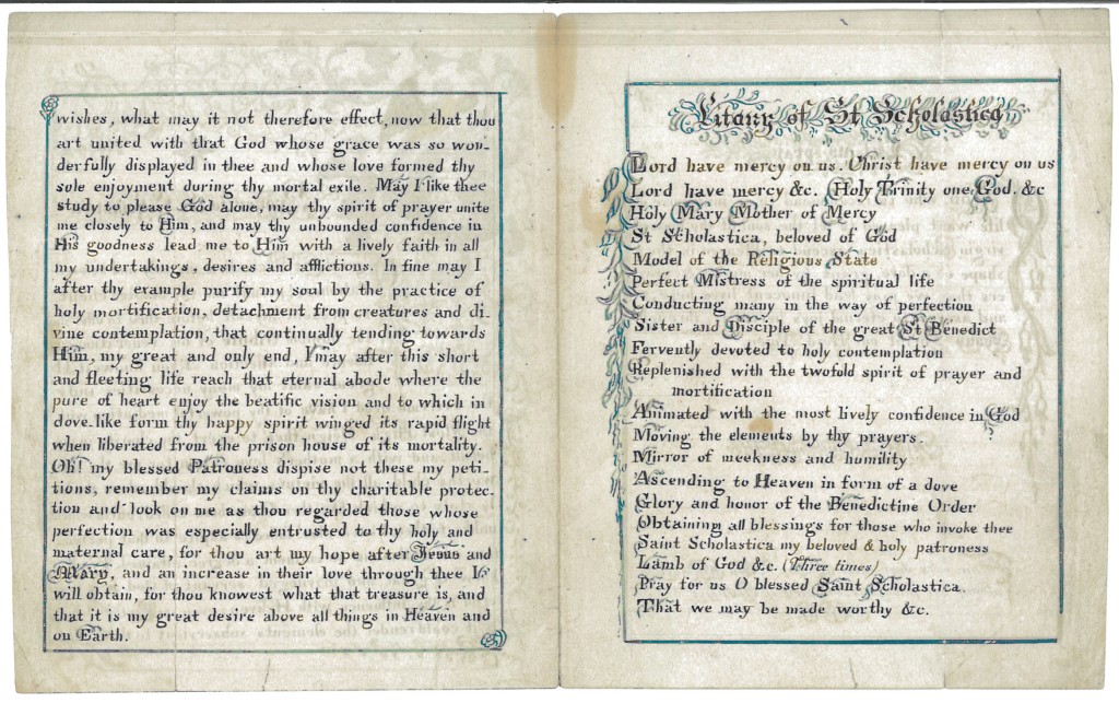 RG 1.2 Series 3a Box 10 Prayer to St. Scholastica.Reverse033