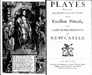 Title page and Illustration from Cavendish's Playes 1662