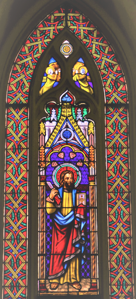 Stained glass window of St. Mark