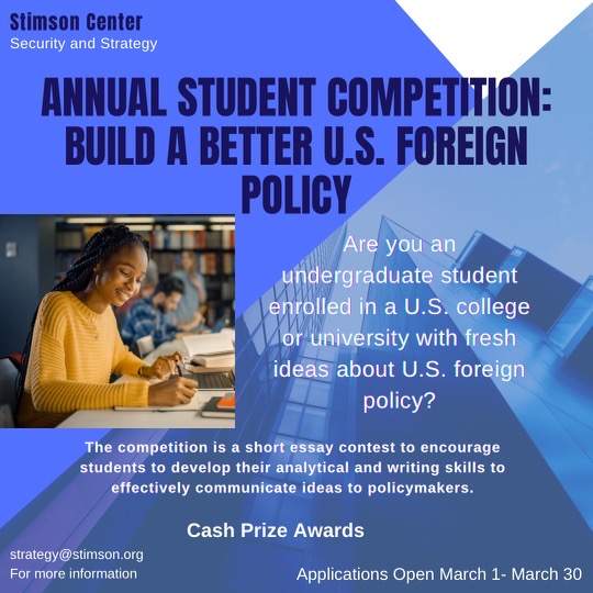 Call for Participation: The Stimson Center’s Annual Student Competition