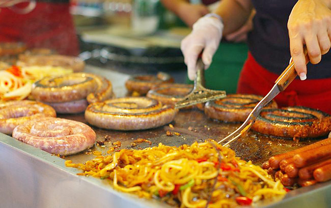 Sausage and Peppers on the grill