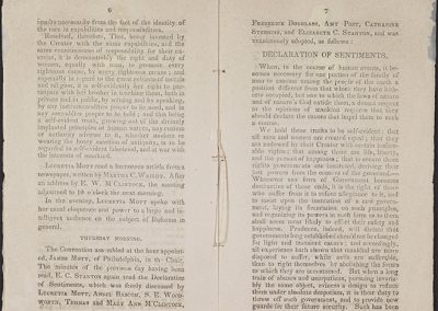 Seneca Falls and the Declaration of Sentiments
