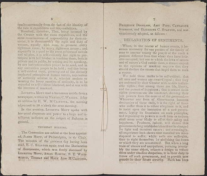 The Declaration of Sentiments