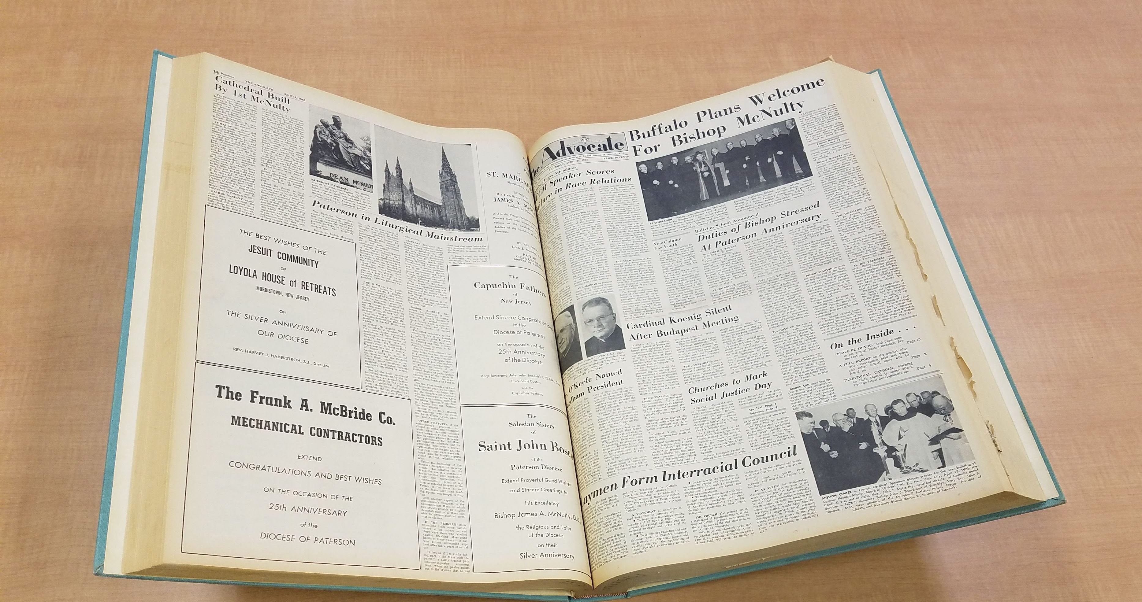 Printed and microfilm versions of the Catholic Advocate in Seton Hall University Special Collections