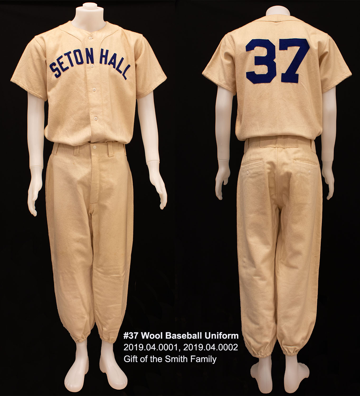 #37 Wool Baseball Uniform, 2019.04.0001, Gift of the Smith Family