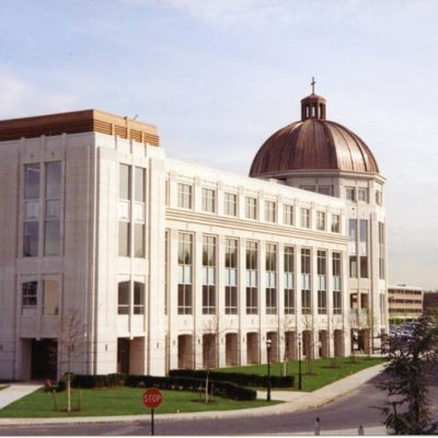 Image of the exterior of Walsh Library.