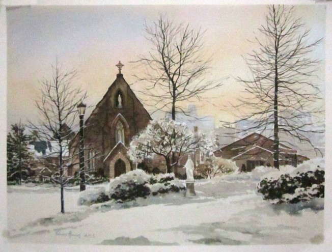 Object of the Week: “Immaculate Conception Seminary in Winter” by Edwin Havas