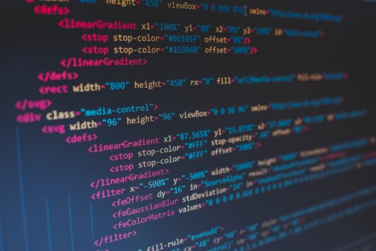 Computer screen showing code