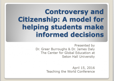 Controversy and Citizenship