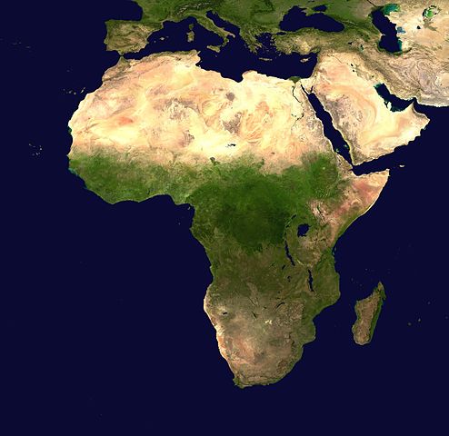 Pope Francis’ Recent Visit to Africa. Satellite image of African Continent