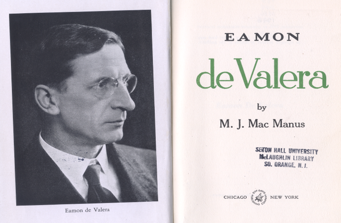 Title Page of Eamon de Valera Biography