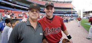 Sept. 7, 2007;  Greg Biggio and the Astros at Shea Stadium with former SHU coach Mike Sheppard.