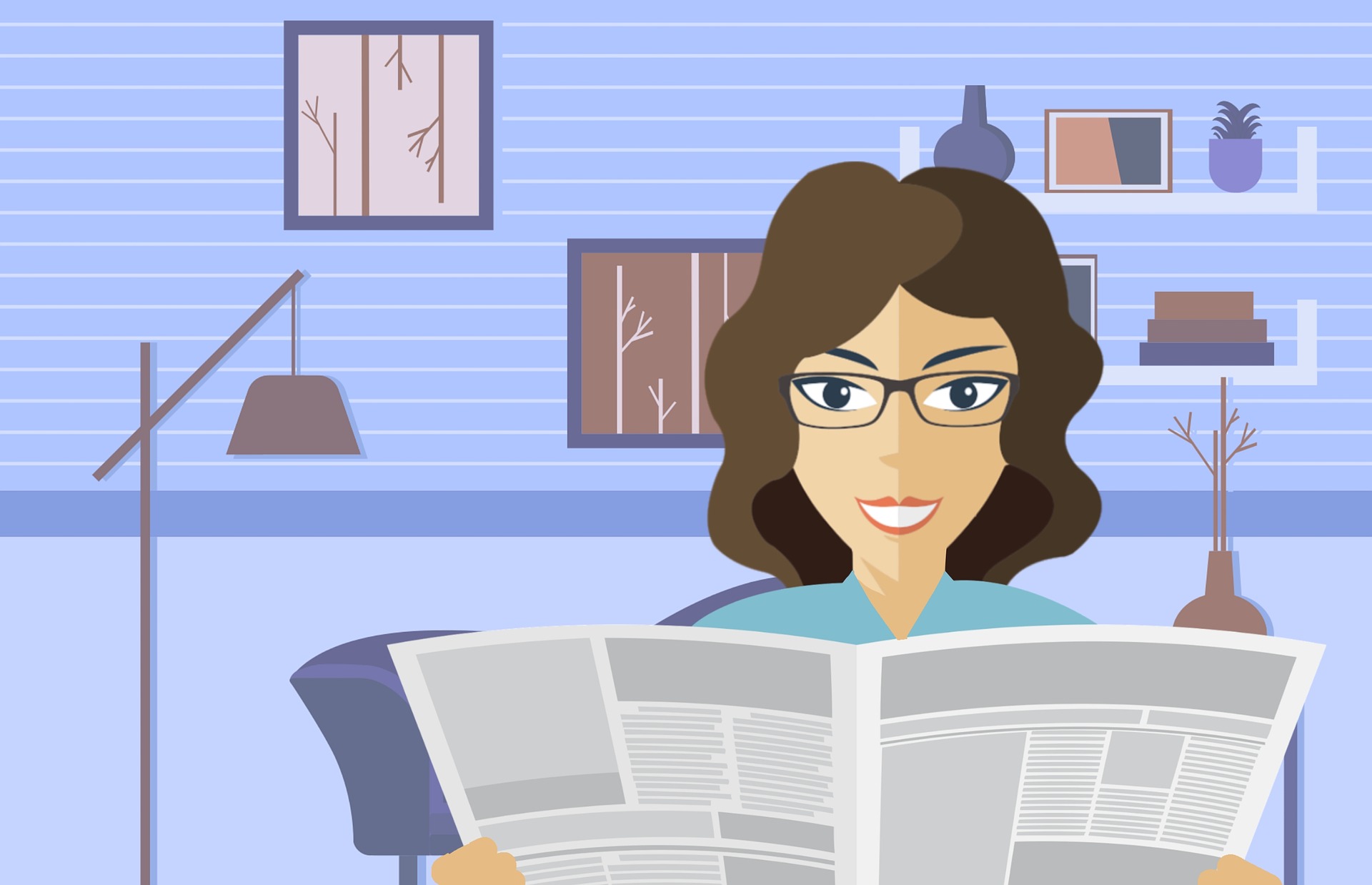 Reading Newspaper
