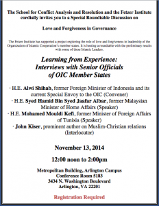Roundtable Discussion with Prominent Muslim Leaders: Love and Forgiveness in Governance
