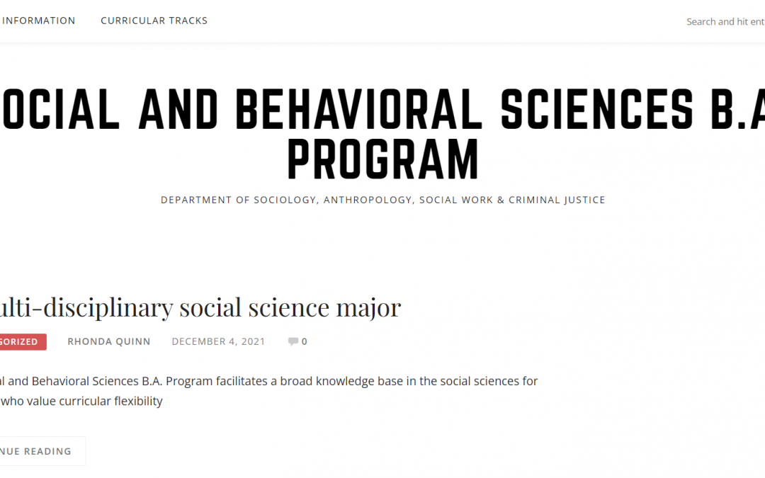 Social and Behavioral Sciences B.A. Program