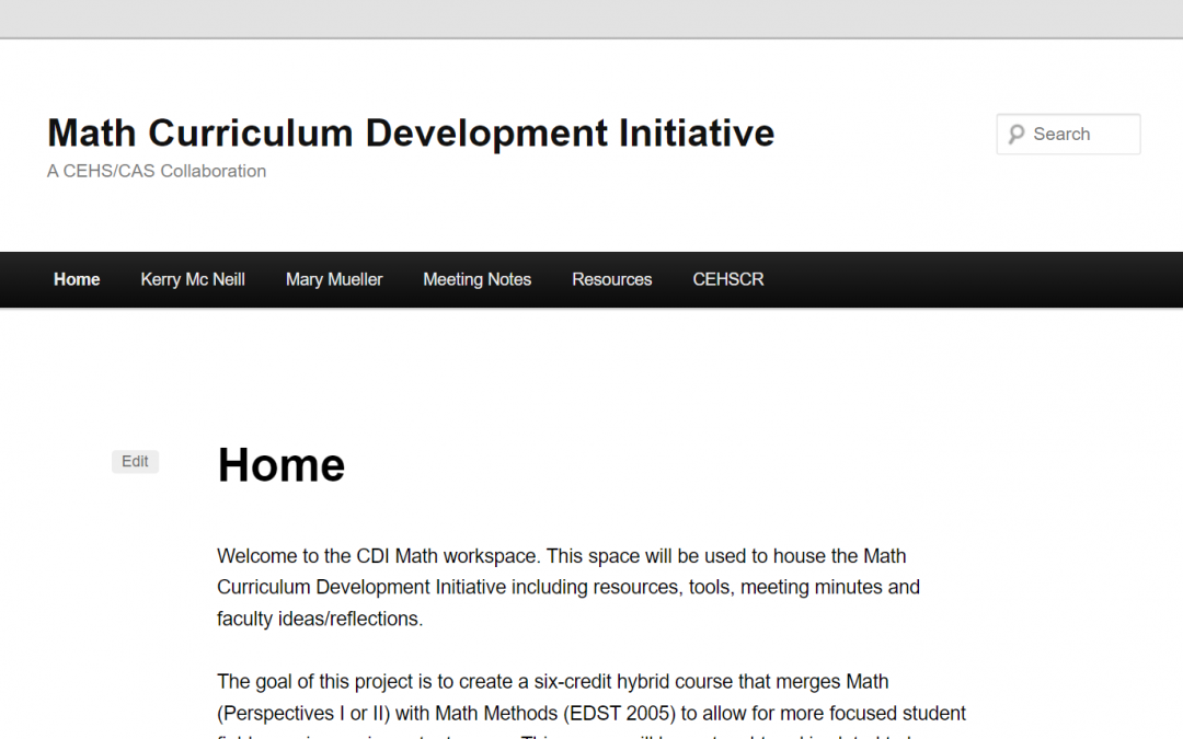 Math Curriculum Development Initiative